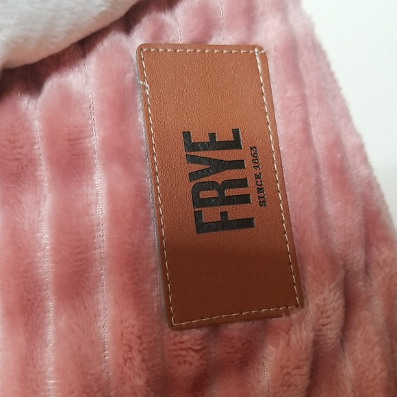 Frye Corduroy Plush Throw Rose Gold Pink and White New - Picture 3 of 7
